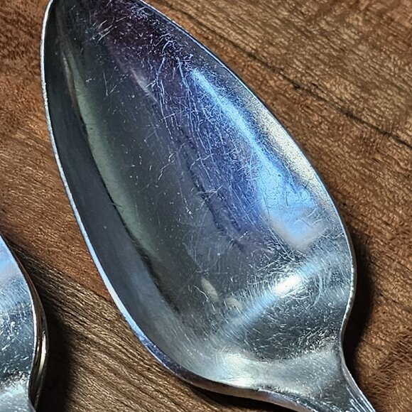 4 Oneida Community Silverplate Noblesse Spoons 6" no monogram 1930s Art Deco - Picture 12 of 12